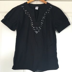 Gap Black Short Sleeved Blouse